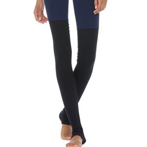 Alo navy and black goddess high waisted leggings